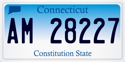 CT license plate AM28227