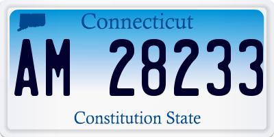 CT license plate AM28233