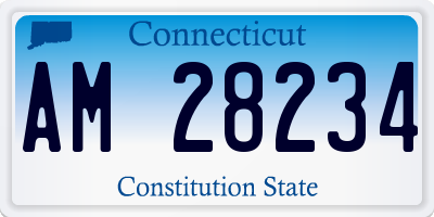 CT license plate AM28234