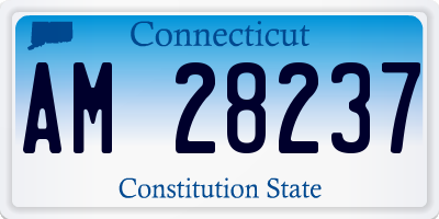CT license plate AM28237