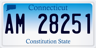 CT license plate AM28251