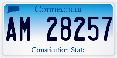 CT license plate AM28257