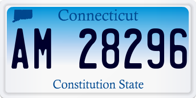 CT license plate AM28296