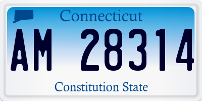 CT license plate AM28314