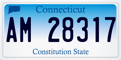CT license plate AM28317