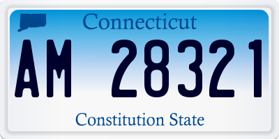 CT license plate AM28321