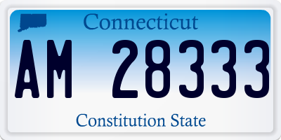 CT license plate AM28333