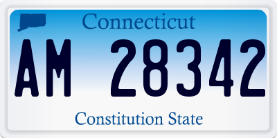 CT license plate AM28342