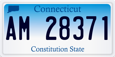 CT license plate AM28371