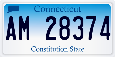 CT license plate AM28374