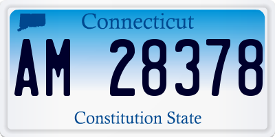 CT license plate AM28378