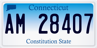 CT license plate AM28407