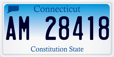 CT license plate AM28418