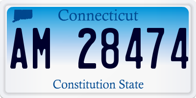 CT license plate AM28474
