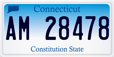 CT license plate AM28478