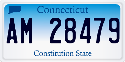 CT license plate AM28479