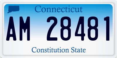 CT license plate AM28481