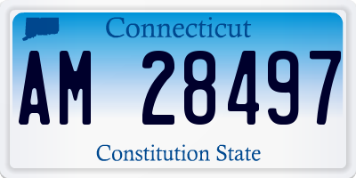 CT license plate AM28497
