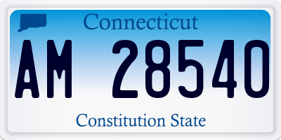 CT license plate AM28540