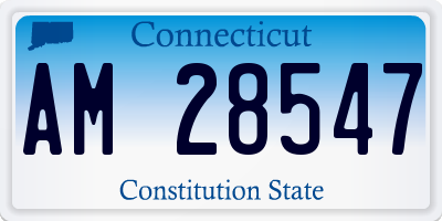 CT license plate AM28547