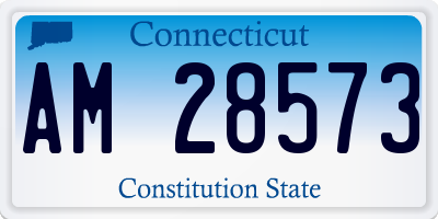CT license plate AM28573