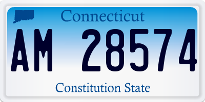 CT license plate AM28574