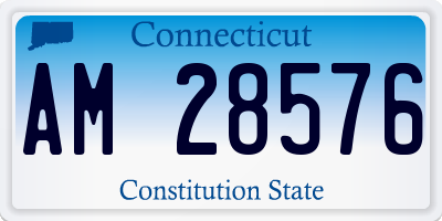 CT license plate AM28576