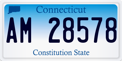 CT license plate AM28578