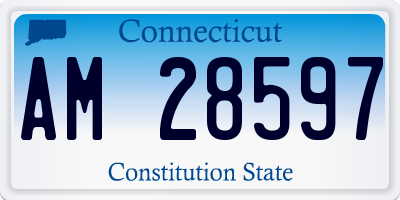 CT license plate AM28597