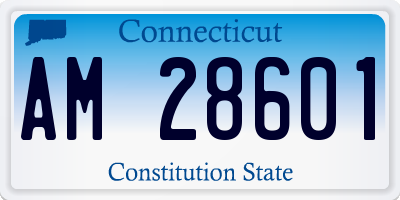 CT license plate AM28601