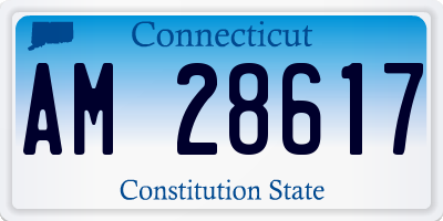 CT license plate AM28617