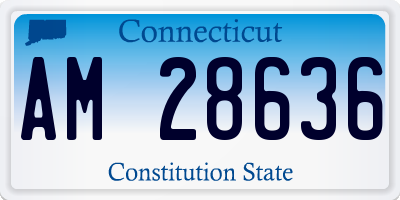 CT license plate AM28636