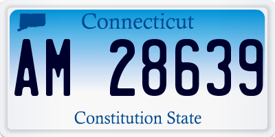 CT license plate AM28639