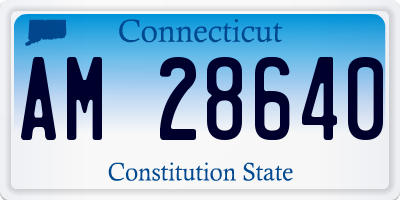 CT license plate AM28640
