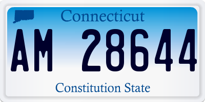 CT license plate AM28644