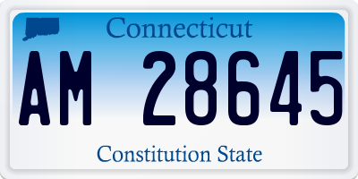 CT license plate AM28645