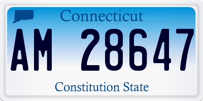 CT license plate AM28647