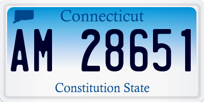 CT license plate AM28651