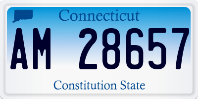 CT license plate AM28657