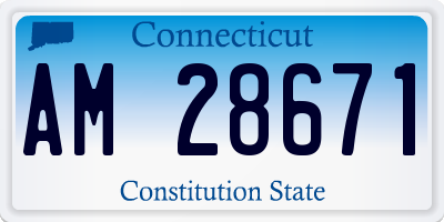 CT license plate AM28671