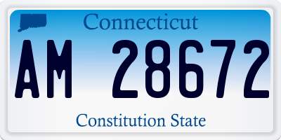 CT license plate AM28672