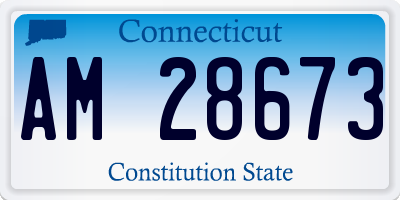 CT license plate AM28673