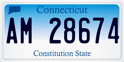 CT license plate AM28674