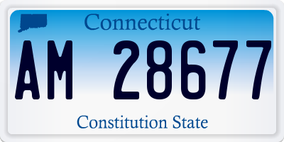 CT license plate AM28677