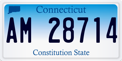 CT license plate AM28714