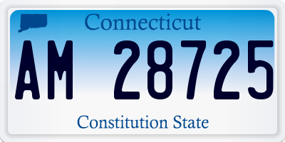 CT license plate AM28725