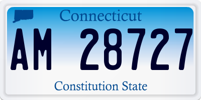 CT license plate AM28727