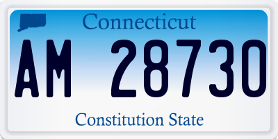 CT license plate AM28730