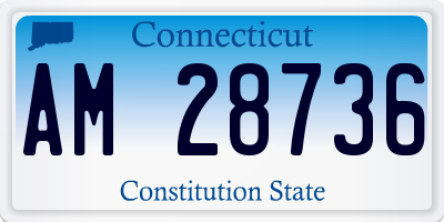 CT license plate AM28736