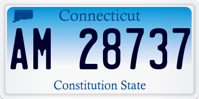 CT license plate AM28737